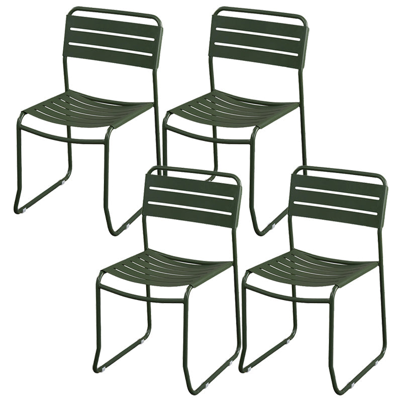 Glam Style Metal Side Chair Ladder Back Dining Chair for Patio Green 4 Piece Set Clearhalo 'Dining Chairs' 'Dining Tables & Seating' 'dining_chair' 'furn' 'furn_dining_chair' 'Furniture' 'furniture_dining_chair' 'Kitchen & Dining Furniture' 5044003