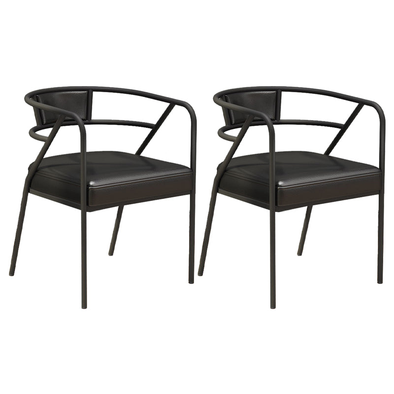 Glam Style Dining Chair Open Back Indoor Side Chair (Set of 2) Black 2 Piece Set Black Clearhalo 'Dining Chairs' 'Dining Tables & Seating' 'dining_chair' 'furn' 'furn_dining_chair' 'Furniture' 'furniture_dining_chair' 'Kitchen & Dining Furniture' 5044007