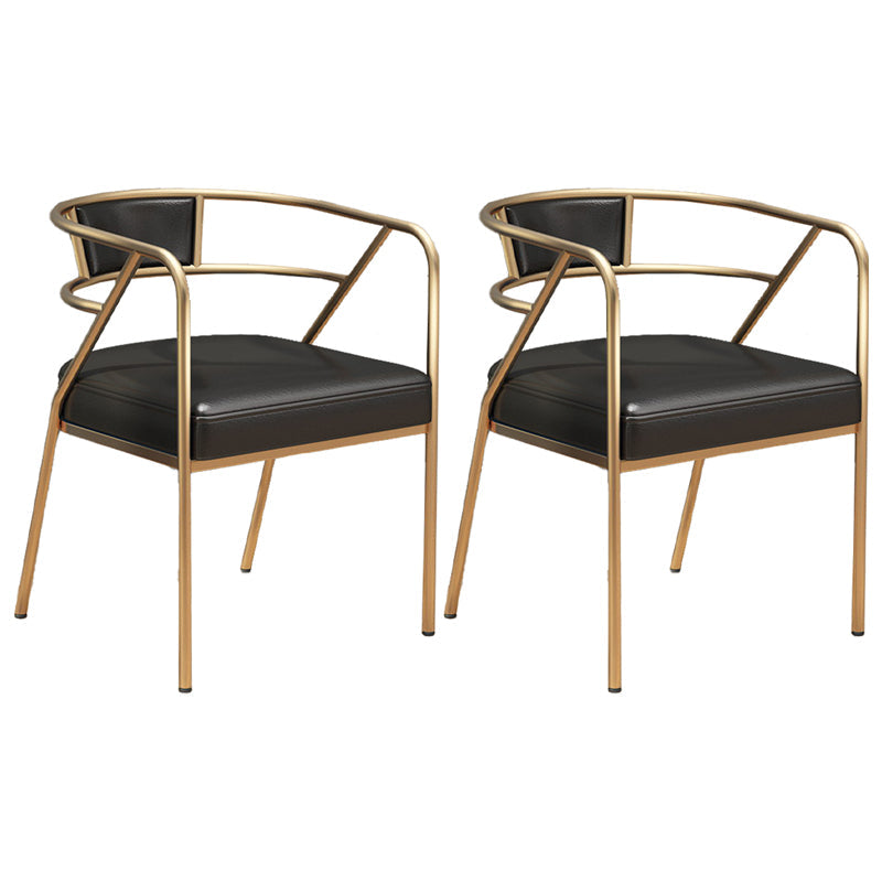 Glam Style Dining Chair Open Back Indoor Side Chair (Set of 2) Black 2 Piece Set Brass Gold Clearhalo 'Dining Chairs' 'Dining Tables & Seating' 'dining_chair' 'furn' 'furn_dining_chair' 'Furniture' 'furniture_dining_chair' 'Kitchen & Dining Furniture' 5044009