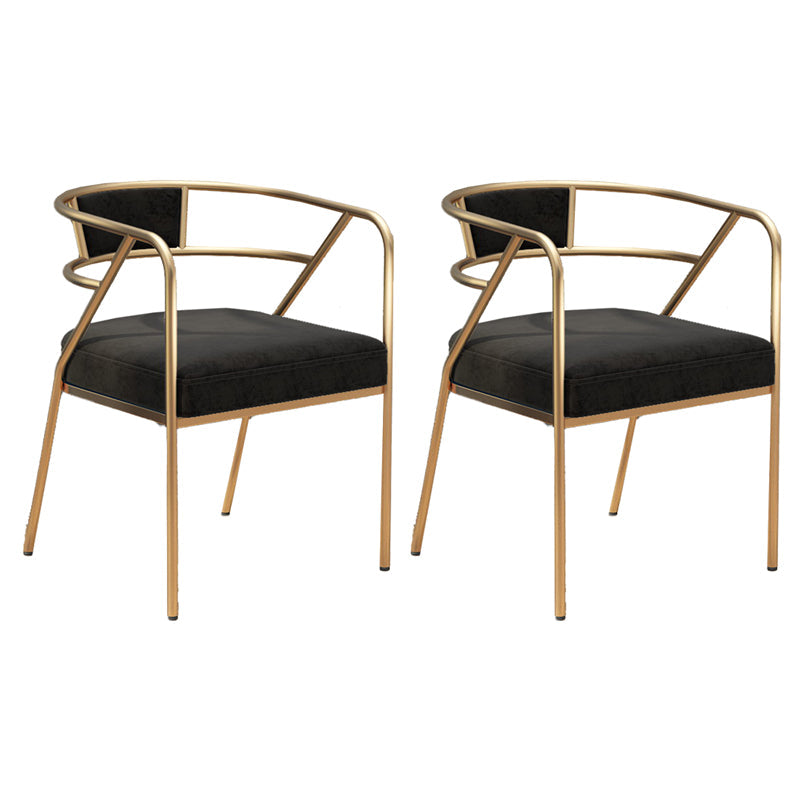 Glam Style Dining Chair Open Back Indoor Side Chair (Set of 2) Matte Black 2 Piece Set Brass Gold Clearhalo 'Dining Chairs' 'Dining Tables & Seating' 'dining_chair' 'furn' 'furn_dining_chair' 'Furniture' 'furniture_dining_chair' 'Kitchen & Dining Furniture' 5044013