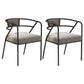 Glam Style Dining Chair Open Back Indoor Side Chair (Set of 2) Grey 2 Piece Set Black Clearhalo 'Dining Chairs' 'Dining Tables & Seating' 'dining_chair' 'furn' 'furn_dining_chair' 'Furniture' 'furniture_dining_chair' 'Kitchen & Dining Furniture' 5044014