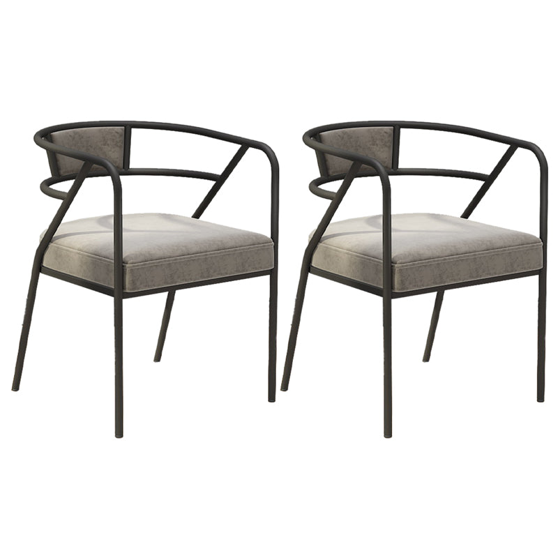 Glam Style Dining Chair Open Back Indoor Side Chair (Set of 2) Grey 2 Piece Set Black Clearhalo 'Dining Chairs' 'Dining Tables & Seating' 'dining_chair' 'furn' 'furn_dining_chair' 'Furniture' 'furniture_dining_chair' 'Kitchen & Dining Furniture' 5044014