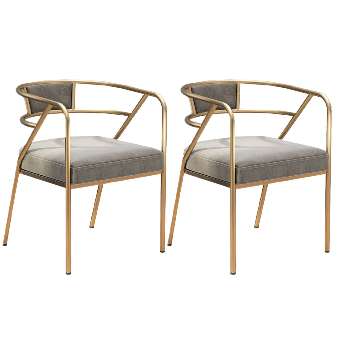 Glam Style Dining Chair Open Back Indoor Side Chair (Set of 2) Grey 2 Piece Set Brass Gold Clearhalo 'Dining Chairs' 'Dining Tables & Seating' 'dining_chair' 'furn' 'furn_dining_chair' 'Furniture' 'furniture_dining_chair' 'Kitchen & Dining Furniture' 5044017