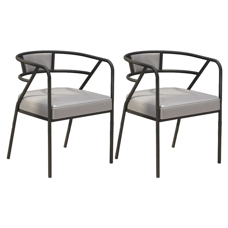 Glam Style Dining Chair Open Back Indoor Side Chair (Set of 2) Light Gray 2 Piece Set Black Clearhalo 'Dining Chairs' 'Dining Tables & Seating' 'dining_chair' 'furn' 'furn_dining_chair' 'Furniture' 'furniture_dining_chair' 'Kitchen & Dining Furniture' 5044019