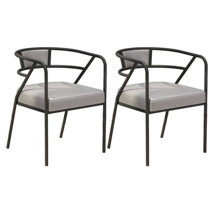 Glam Style Dining Chair Open Back Indoor Side Chair (Set of 2) Light Gray 2 Piece Set Black Clearhalo 'Dining Chairs' 'Dining Tables & Seating' 'dining_chair' 'furn' 'furn_dining_chair' 'Furniture' 'furniture_dining_chair' 'Kitchen & Dining Furniture' 5044019