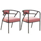 Glam Style Dining Chair Open Back Indoor Side Chair (Set of 2) Pink 2 Piece Set Black Clearhalo 'Dining Chairs' 'Dining Tables & Seating' 'dining_chair' 'furn' 'furn_dining_chair' 'Furniture' 'furniture_dining_chair' 'Kitchen & Dining Furniture' 5044023