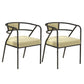Glam Style Dining Chair Open Back Indoor Side Chair (Set of 2) Yellow 2 Piece Set Black Clearhalo 'Dining Chairs' 'Dining Tables & Seating' 'dining_chair' 'furn' 'furn_dining_chair' 'Furniture' 'furniture_dining_chair' 'Kitchen & Dining Furniture' 5044026