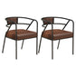 Glam Style Dining Chair Open Back Indoor Side Chair (Set of 2) Brown 2 Piece Set Black Clearhalo 'Dining Chairs' 'Dining Tables & Seating' 'dining_chair' 'furn' 'furn_dining_chair' 'Furniture' 'furniture_dining_chair' 'Kitchen & Dining Furniture' 5044028