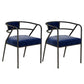 Glam Style Dining Chair Open Back Indoor Side Chair (Set of 2) Blue 2 Piece Set Black Clearhalo 'Dining Chairs' 'Dining Tables & Seating' 'dining_chair' 'furn' 'furn_dining_chair' 'Furniture' 'furniture_dining_chair' 'Kitchen & Dining Furniture' 5044033