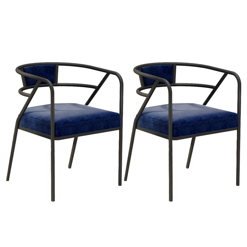 Glam Style Dining Chair Open Back Indoor Side Chair (Set of 2) Blue 2 Piece Set Black Clearhalo 'Dining Chairs' 'Dining Tables & Seating' 'dining_chair' 'furn' 'furn_dining_chair' 'Furniture' 'furniture_dining_chair' 'Kitchen & Dining Furniture' 5044033