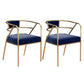 Glam Style Dining Chair Open Back Indoor Side Chair (Set of 2) Blue 2 Piece Set Brass Gold Clearhalo 'Dining Chairs' 'Dining Tables & Seating' 'dining_chair' 'furn' 'furn_dining_chair' 'Furniture' 'furniture_dining_chair' 'Kitchen & Dining Furniture' 5044035
