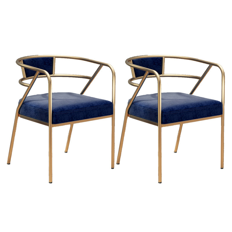 Glam Style Dining Chair Open Back Indoor Side Chair (Set of 2) Blue 2 Piece Set Brass Gold Clearhalo 'Dining Chairs' 'Dining Tables & Seating' 'dining_chair' 'furn' 'furn_dining_chair' 'Furniture' 'furniture_dining_chair' 'Kitchen & Dining Furniture' 5044035
