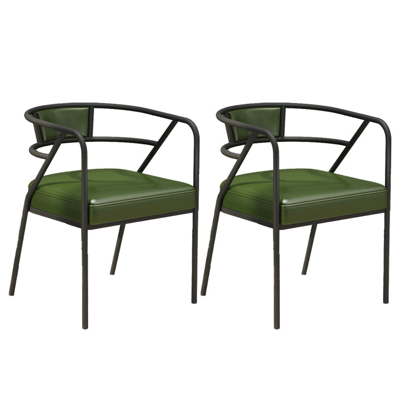Glam Style Dining Chair Open Back Indoor Side Chair (Set of 2) Green 2 Piece Set Black Clearhalo 'Dining Chairs' 'Dining Tables & Seating' 'dining_chair' 'furn' 'furn_dining_chair' 'Furniture' 'furniture_dining_chair' 'Kitchen & Dining Furniture' 5044036