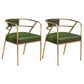 Glam Style Dining Chair Open Back Indoor Side Chair (Set of 2) Green 2 Piece Set Brass Gold Clearhalo 'Dining Chairs' 'Dining Tables & Seating' 'dining_chair' 'furn' 'furn_dining_chair' 'Furniture' 'furniture_dining_chair' 'Kitchen & Dining Furniture' 5044037