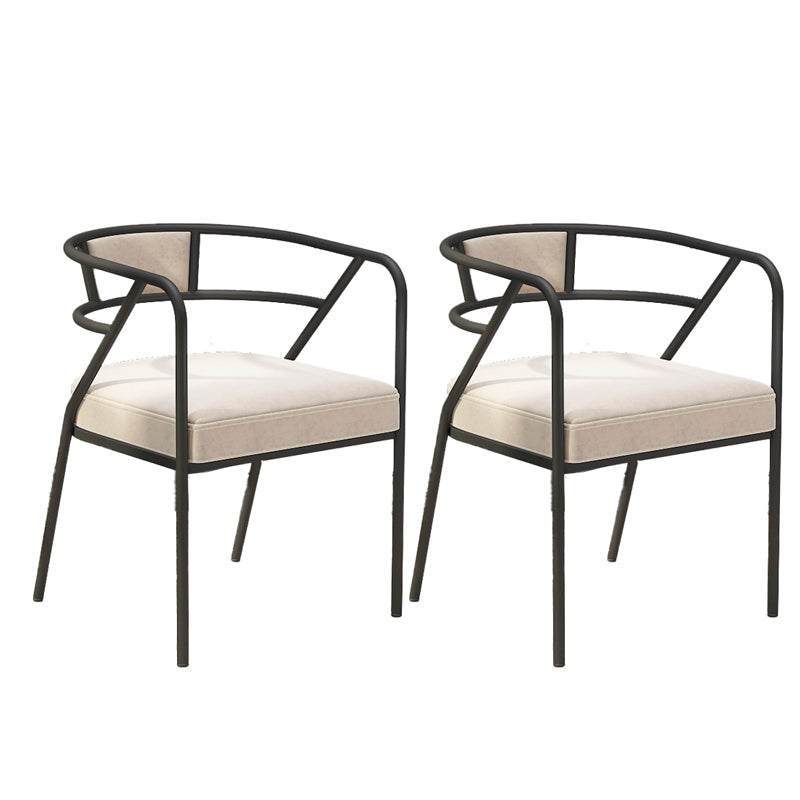 Glam Style Dining Chair Open Back Indoor Side Chair (Set of 2) Beige 2 Piece Set Black Clearhalo 'Dining Chairs' 'Dining Tables & Seating' 'dining_chair' 'furn' 'furn_dining_chair' 'Furniture' 'furniture_dining_chair' 'Kitchen & Dining Furniture' 5044038