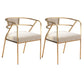 Glam Style Dining Chair Open Back Indoor Side Chair (Set of 2) Beige 2 Piece Set Brass Gold Clearhalo 'Dining Chairs' 'Dining Tables & Seating' 'dining_chair' 'furn' 'furn_dining_chair' 'Furniture' 'furniture_dining_chair' 'Kitchen & Dining Furniture' 5044039