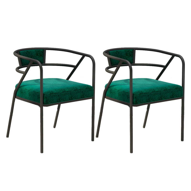 Glam Style Dining Chair Open Back Indoor Side Chair (Set of 2) Blackish Green 2 Piece Set Black Clearhalo 'Dining Chairs' 'Dining Tables & Seating' 'dining_chair' 'furn' 'furn_dining_chair' 'Furniture' 'furniture_dining_chair' 'Kitchen & Dining Furniture' 5044040