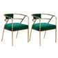 Glam Style Dining Chair Open Back Indoor Side Chair (Set of 2) Blackish Green 2 Piece Set Brass Gold Clearhalo 'Dining Chairs' 'Dining Tables & Seating' 'dining_chair' 'furn' 'furn_dining_chair' 'Furniture' 'furniture_dining_chair' 'Kitchen & Dining Furniture' 5044041