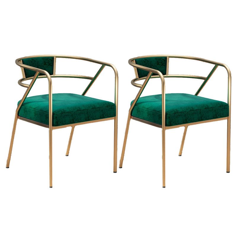 Glam Style Dining Chair Open Back Indoor Side Chair (Set of 2) Blackish Green 2 Piece Set Brass Gold Clearhalo 'Dining Chairs' 'Dining Tables & Seating' 'dining_chair' 'furn' 'furn_dining_chair' 'Furniture' 'furniture_dining_chair' 'Kitchen & Dining Furniture' 5044041