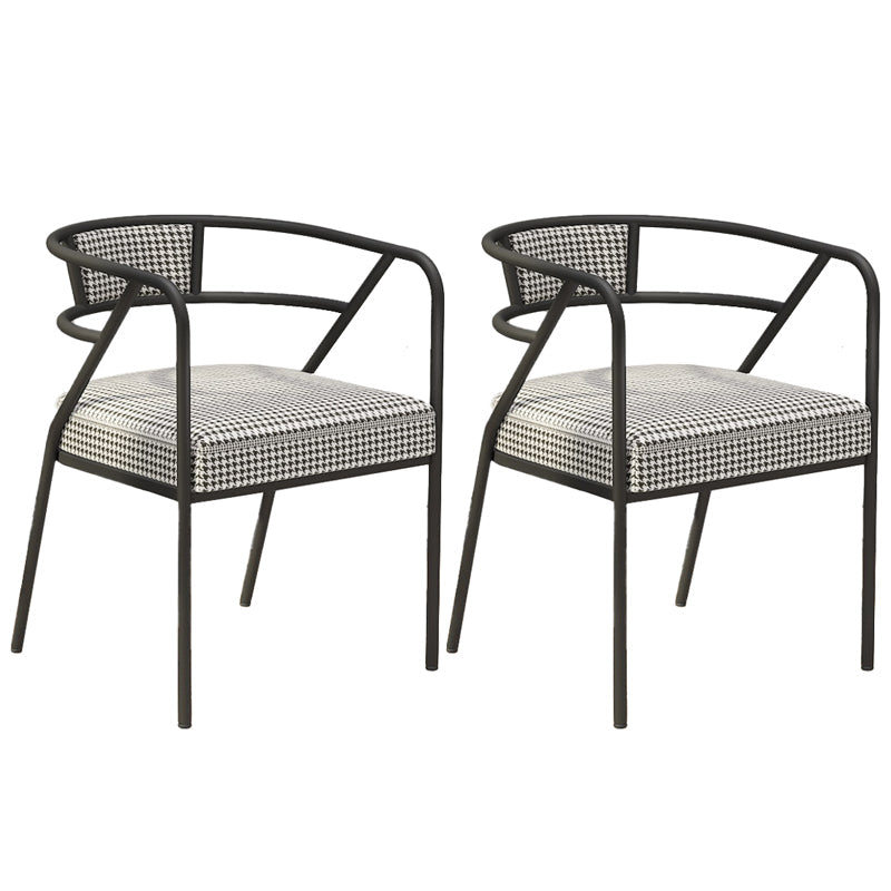 Glam Style Dining Chair Open Back Indoor Side Chair (Set of 2) Black White 2 Piece Set Black Clearhalo 'Dining Chairs' 'Dining Tables & Seating' 'dining_chair' 'furn' 'furn_dining_chair' 'Furniture' 'furniture_dining_chair' 'Kitchen & Dining Furniture' 5044042