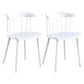Plastic Scandinavian Armless Chair Windsor Back Indoor-Outdoor Chair White 2 Piece Set Clearhalo 'Dining Chairs' 'Dining Tables & Seating' 'dining_chair' 'furn' 'furn_dining_chair' 'Furniture' 'furniture_dining_chair' 'Kitchen & Dining Furniture' 5044053