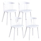 Plastic Scandinavian Armless Chair Windsor Back Indoor-Outdoor Chair White 4 Piece Set Clearhalo 'Dining Chairs' 'Dining Tables & Seating' 'dining_chair' 'furn' 'furn_dining_chair' 'Furniture' 'furniture_dining_chair' 'Kitchen & Dining Furniture' 5044055