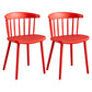 Plastic Scandinavian Armless Chair Windsor Back Indoor-Outdoor Chair Red 2 Piece Set Clearhalo 'Dining Chairs' 'Dining Tables & Seating' 'dining_chair' 'furn' 'furn_dining_chair' 'Furniture' 'furniture_dining_chair' 'Kitchen & Dining Furniture' 5044056