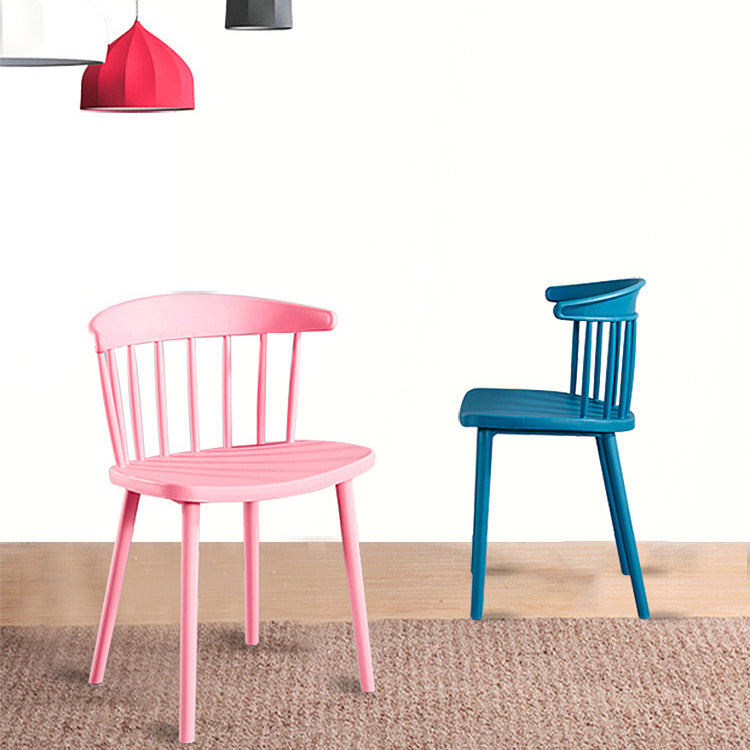 Plastic Scandinavian Armless Chair Windsor Back Indoor-Outdoor Chair Clearhalo 'Dining Chairs' 'Dining Tables & Seating' 'dining_chair' 'furn' 'furn_dining_chair' 'Furniture' 'furniture_dining_chair' 'Kitchen & Dining Furniture' 5044065