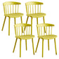 Plastic Scandinavian Armless Chair Windsor Back Indoor-Outdoor Chair Yellow 4 Piece Set Clearhalo 'Dining Chairs' 'Dining Tables & Seating' 'dining_chair' 'furn' 'furn_dining_chair' 'Furniture' 'furniture_dining_chair' 'Kitchen & Dining Furniture' 5044066