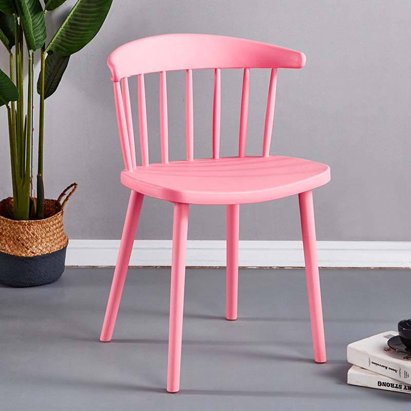Plastic Scandinavian Armless Chair Windsor Back Indoor-Outdoor Chair Clearhalo 'Dining Chairs' 'Dining Tables & Seating' 'dining_chair' 'furn' 'furn_dining_chair' 'Furniture' 'furniture_dining_chair' 'Kitchen & Dining Furniture' 5044067