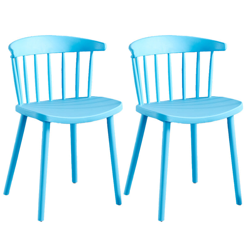 Plastic Scandinavian Armless Chair Windsor Back Indoor-Outdoor Chair Light Blue 2 Piece Set Clearhalo 'Dining Chairs' 'Dining Tables & Seating' 'dining_chair' 'furn' 'furn_dining_chair' 'Furniture' 'furniture_dining_chair' 'Kitchen & Dining Furniture' 5044068