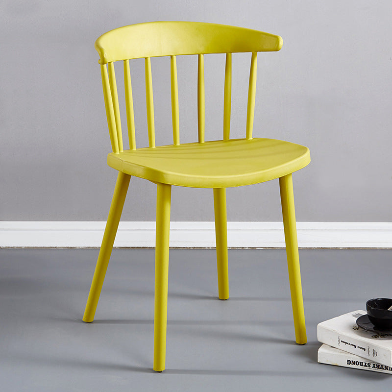 Plastic Scandinavian Armless Chair Windsor Back Indoor-Outdoor Chair Clearhalo 'Dining Chairs' 'Dining Tables & Seating' 'dining_chair' 'furn' 'furn_dining_chair' 'Furniture' 'furniture_dining_chair' 'Kitchen & Dining Furniture' 5044069
