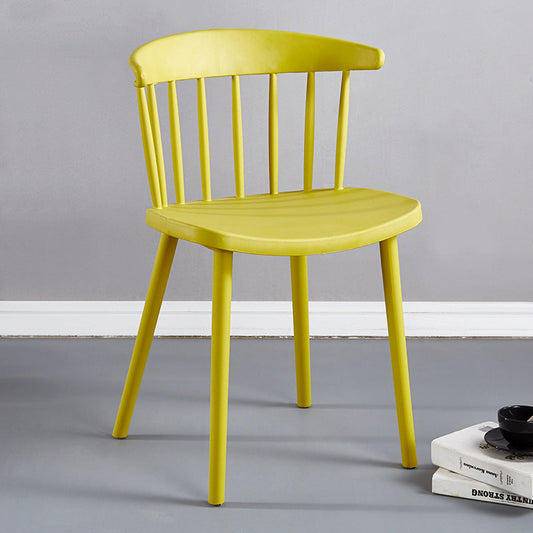 Plastic Scandinavian Armless Chair Windsor Back Indoor-Outdoor Chair Clearhalo 'Dining Chairs' 'Dining Tables & Seating' 'dining_chair' 'furn' 'furn_dining_chair' 'Furniture' 'furniture_dining_chair' 'Kitchen & Dining Furniture' 5044069