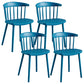 Plastic Scandinavian Armless Chair Windsor Back Indoor-Outdoor Chair Lake Blue 4 Piece Set Clearhalo 'Dining Chairs' 'Dining Tables & Seating' 'dining_chair' 'furn' 'furn_dining_chair' 'Furniture' 'furniture_dining_chair' 'Kitchen & Dining Furniture' 5044073