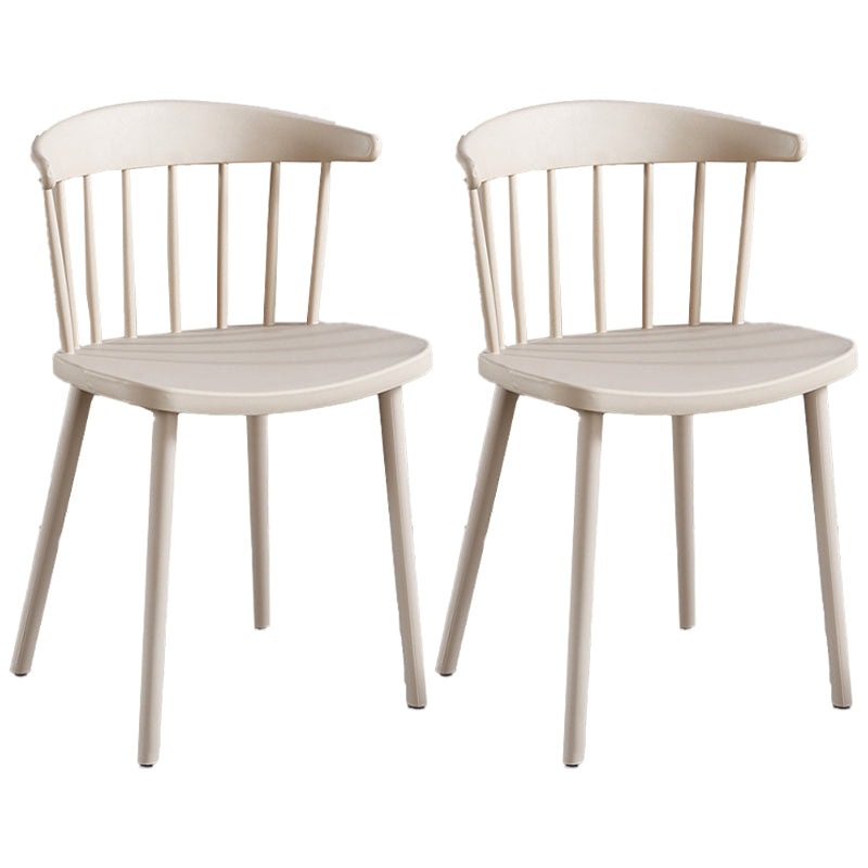 Plastic Scandinavian Armless Chair Windsor Back Indoor-Outdoor Chair Light Coffee 2 Piece Set Clearhalo 'Dining Chairs' 'Dining Tables & Seating' 'dining_chair' 'furn' 'furn_dining_chair' 'Furniture' 'furniture_dining_chair' 'Kitchen & Dining Furniture' 5044074