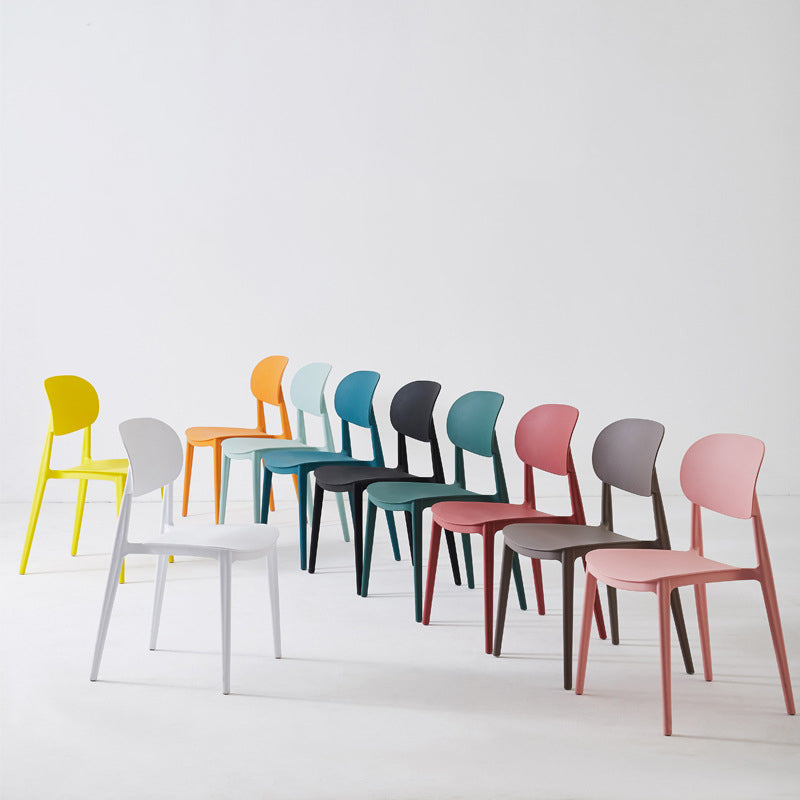Plastic Scandinavian Armless Chair Open Back Indoor-Outdoor Chair Clearhalo 'Dining Chairs' 'Dining Tables & Seating' 'dining_chair' 'furn' 'furn_dining_chair' 'Furniture' 'furniture_dining_chair' 'Kitchen & Dining Furniture' 5044077