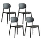 Plastic Scandinavian Armless Chair Open Back Indoor-Outdoor Chair Black 4 Piece Set Clearhalo 'Dining Chairs' 'Dining Tables & Seating' 'dining_chair' 'furn' 'furn_dining_chair' 'Furniture' 'furniture_dining_chair' 'Kitchen & Dining Furniture' 5044081