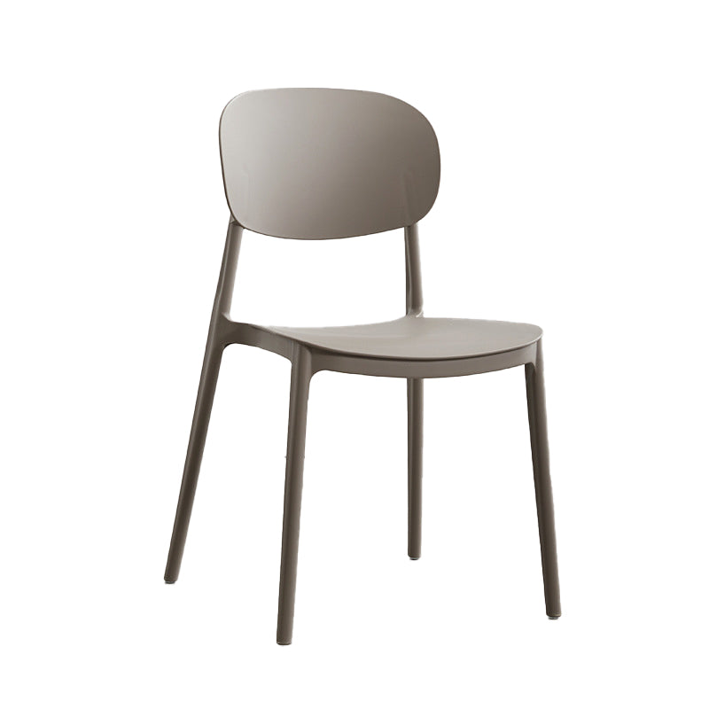 Plastic Scandinavian Armless Chair Open Back Indoor-Outdoor Chair Grey 1 Piece Clearhalo 'Dining Chairs' 'Dining Tables & Seating' 'dining_chair' 'furn' 'furn_dining_chair' 'Furniture' 'furniture_dining_chair' 'Kitchen & Dining Furniture' 5044083