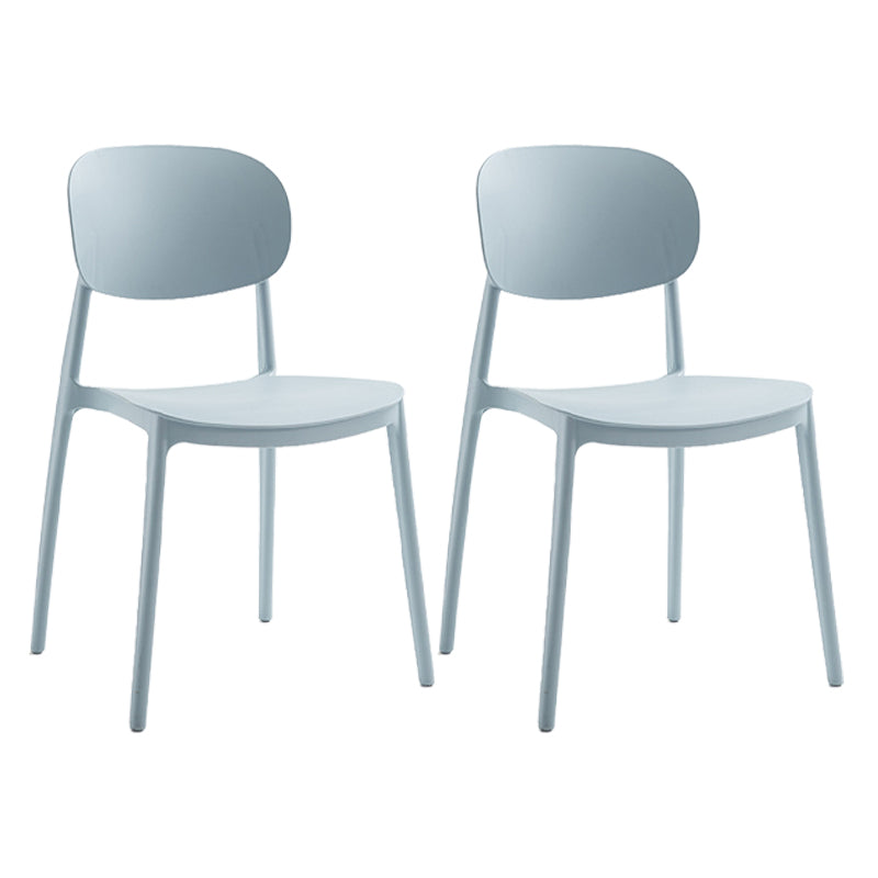 Plastic Scandinavian Armless Chair Open Back Indoor-Outdoor Chair Light Gray 2 Piece Set Clearhalo 'Dining Chairs' 'Dining Tables & Seating' 'dining_chair' 'furn' 'furn_dining_chair' 'Furniture' 'furniture_dining_chair' 'Kitchen & Dining Furniture' 5044092