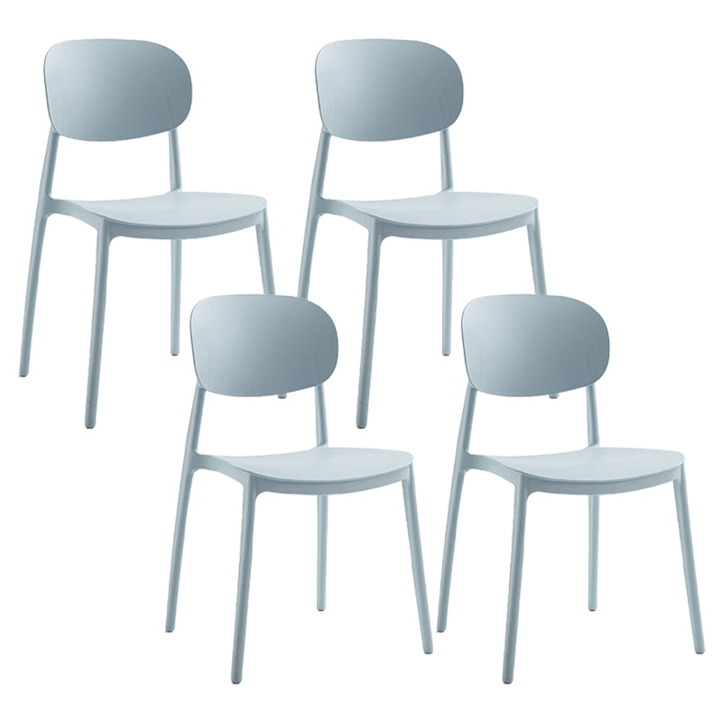 Plastic Scandinavian Armless Chair Open Back Indoor-Outdoor Chair Light Gray 4 Piece Set Clearhalo 'Dining Chairs' 'Dining Tables & Seating' 'dining_chair' 'furn' 'furn_dining_chair' 'Furniture' 'furniture_dining_chair' 'Kitchen & Dining Furniture' 5044094