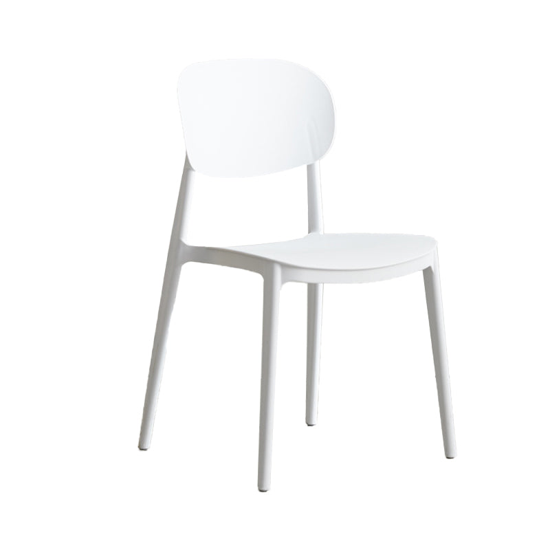 Plastic Scandinavian Armless Chair Open Back Indoor-Outdoor Chair White 1 Piece Clearhalo 'Dining Chairs' 'Dining Tables & Seating' 'dining_chair' 'furn' 'furn_dining_chair' 'Furniture' 'furniture_dining_chair' 'Kitchen & Dining Furniture' 5044096