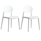 Plastic Scandinavian Armless Chair Open Back Indoor-Outdoor Chair White 2 Piece Set Clearhalo 'Dining Chairs' 'Dining Tables & Seating' 'dining_chair' 'furn' 'furn_dining_chair' 'Furniture' 'furniture_dining_chair' 'Kitchen & Dining Furniture' 5044097