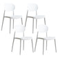 Plastic Scandinavian Armless Chair Open Back Indoor-Outdoor Chair White 4 Piece Set Clearhalo 'Dining Chairs' 'Dining Tables & Seating' 'dining_chair' 'furn' 'furn_dining_chair' 'Furniture' 'furniture_dining_chair' 'Kitchen & Dining Furniture' 5044099