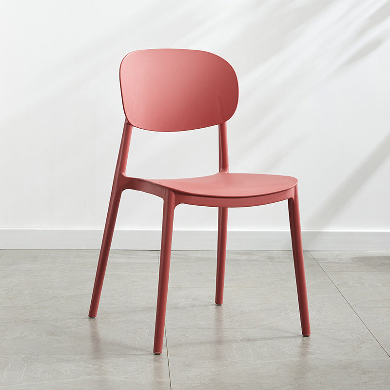 Plastic Scandinavian Armless Chair Open Back Indoor-Outdoor Chair Clearhalo 'Dining Chairs' 'Dining Tables & Seating' 'dining_chair' 'furn' 'furn_dining_chair' 'Furniture' 'furniture_dining_chair' 'Kitchen & Dining Furniture' 5044106