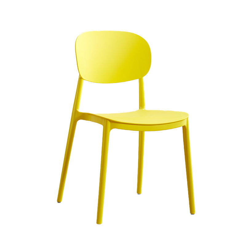Plastic Scandinavian Armless Chair Open Back Indoor-Outdoor Chair Yellow 1 Piece Clearhalo 'Dining Chairs' 'Dining Tables & Seating' 'dining_chair' 'furn' 'furn_dining_chair' 'Furniture' 'furniture_dining_chair' 'Kitchen & Dining Furniture' 5044107
