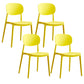 Plastic Scandinavian Armless Chair Open Back Indoor-Outdoor Chair Yellow 4 Piece Set Clearhalo 'Dining Chairs' 'Dining Tables & Seating' 'dining_chair' 'furn' 'furn_dining_chair' 'Furniture' 'furniture_dining_chair' 'Kitchen & Dining Furniture' 5044109