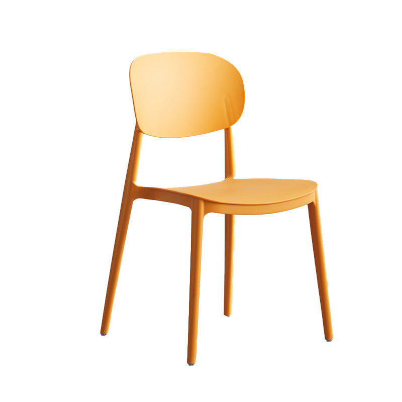 Plastic Scandinavian Armless Chair Open Back Indoor-Outdoor Chair Orange 1 Piece Clearhalo 'Dining Chairs' 'Dining Tables & Seating' 'dining_chair' 'furn' 'furn_dining_chair' 'Furniture' 'furniture_dining_chair' 'Kitchen & Dining Furniture' 5044110