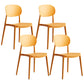 Plastic Scandinavian Armless Chair Open Back Indoor-Outdoor Chair Orange 4 Piece Set Clearhalo 'Dining Chairs' 'Dining Tables & Seating' 'dining_chair' 'furn' 'furn_dining_chair' 'Furniture' 'furniture_dining_chair' 'Kitchen & Dining Furniture' 5044112