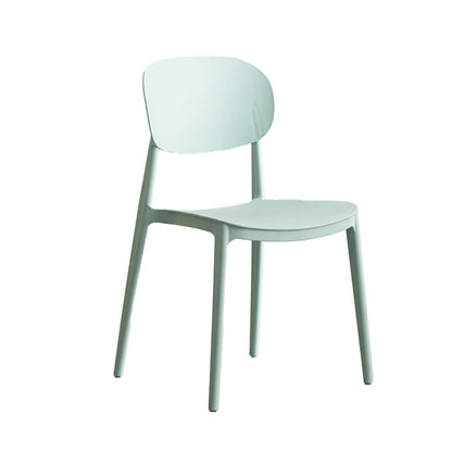 Plastic Scandinavian Armless Chair Open Back Indoor-Outdoor Chair Green 1 Piece Clearhalo 'Dining Chairs' 'Dining Tables & Seating' 'dining_chair' 'furn' 'furn_dining_chair' 'Furniture' 'furniture_dining_chair' 'Kitchen & Dining Furniture' 5044113