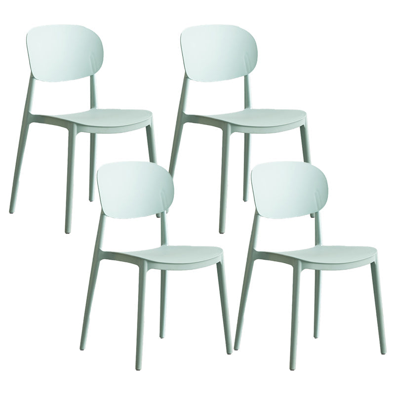 Plastic Scandinavian Armless Chair Open Back Indoor-Outdoor Chair Green 4 Piece Set Clearhalo 'Dining Chairs' 'Dining Tables & Seating' 'dining_chair' 'furn' 'furn_dining_chair' 'Furniture' 'furniture_dining_chair' 'Kitchen & Dining Furniture' 5044115